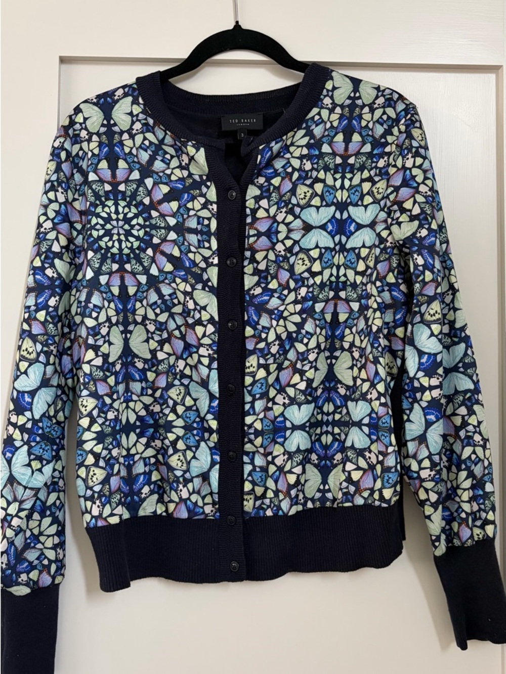 Ted Baker Navy Butterfly Mosaic Cardigan